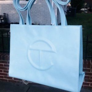 Telfar Medium Pool Blue Shopping Tote Bag -NEW